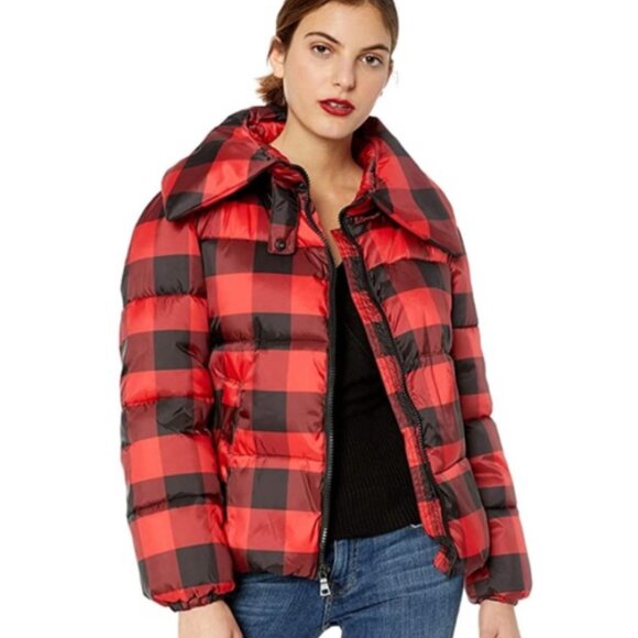 🎉NWT🎉KENDALL + KYLIE Oversized Plaid Puffer Jacket - Medium - Picture 1 of 7